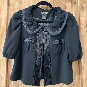 Going out, evening wear, fun cropped jacket with sequins.
